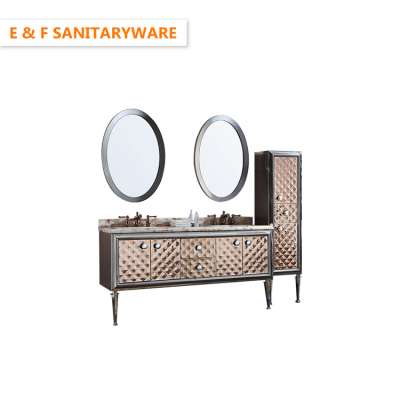 Hot Sale Double bowl bathroom vanity Modern cabinet Stainless Steel Leg Bathroom Vanity