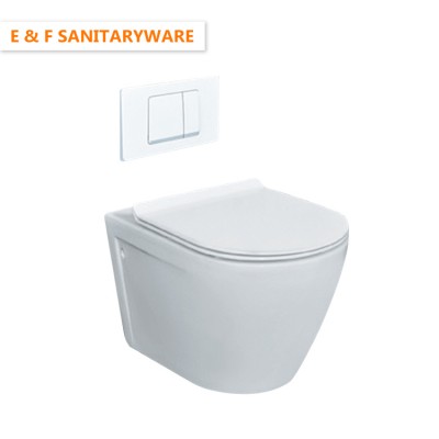 Top Sell Factory Manufacturer Custom Push Button Modern Ceramic Flush Toilet Bowl wall hung wc toilet